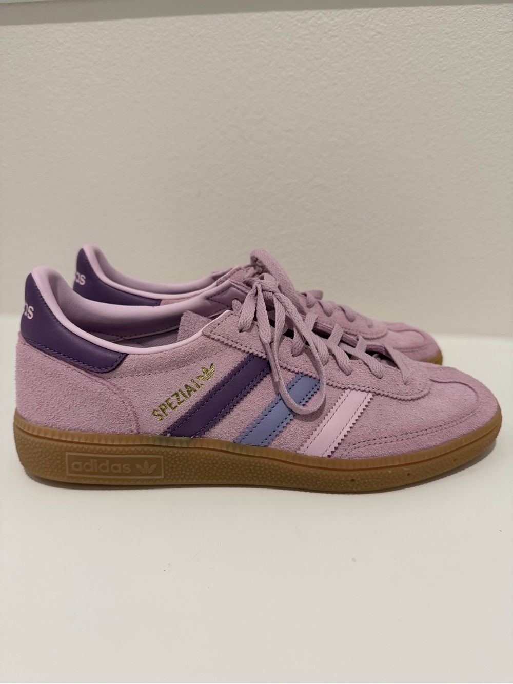adidas Spezial Suede Sneaker - Lavender with Purple & Light Pink Stripes